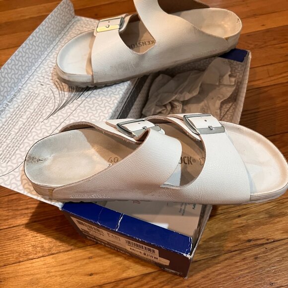 White Leather Birkenstocks - Picture 3 of 7